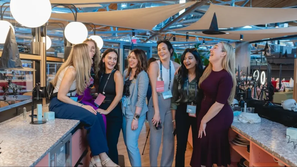 Group of professional women enjoying a corporate networking event