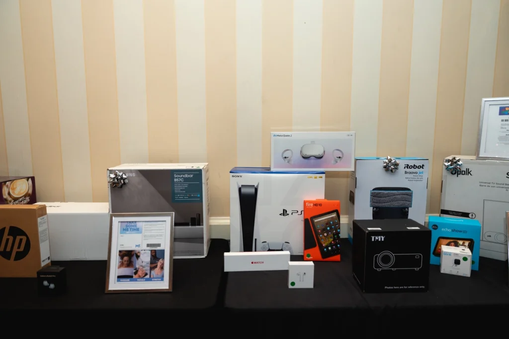 Raffle Prizes at Credit Union Group Annual Party, covered by GC Event Studio.