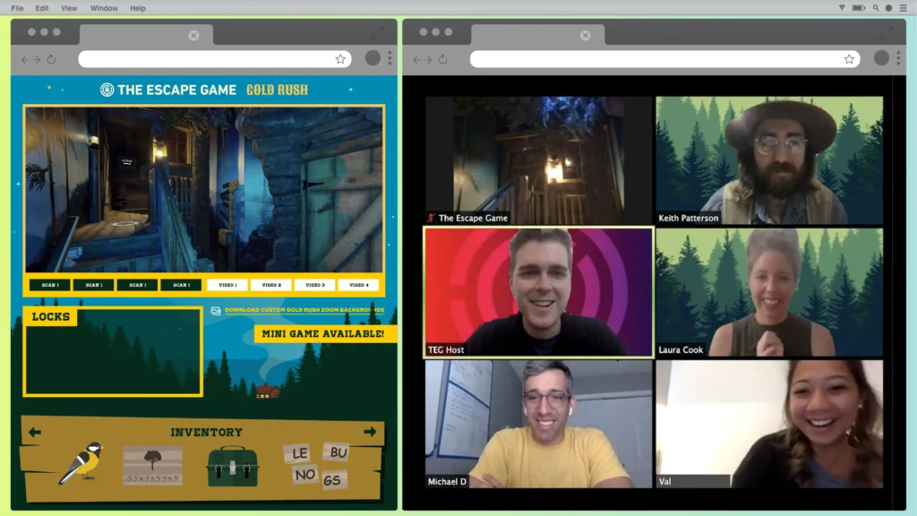 Remote team enjoying Virtual escape game