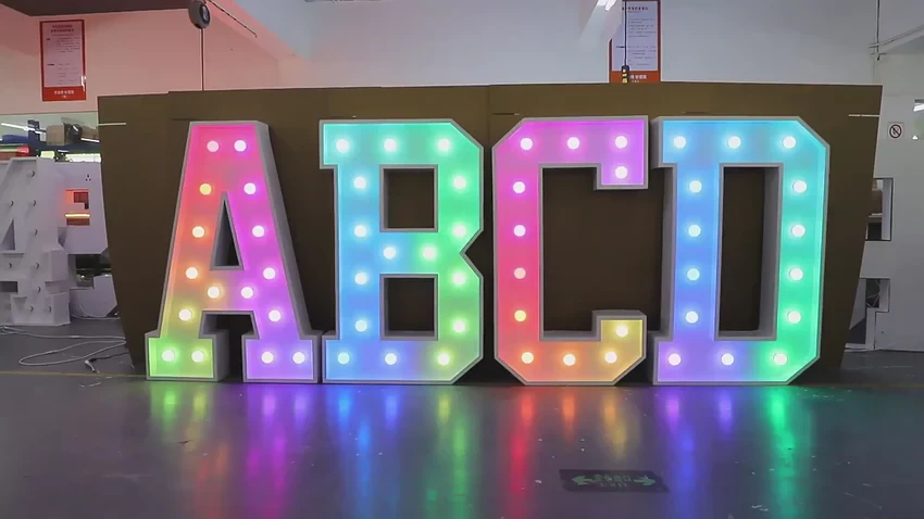 Color and Illumination of Custom Light-Up Letters for Stadium