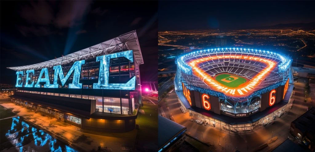 Huge Light-Up Stadium Letters