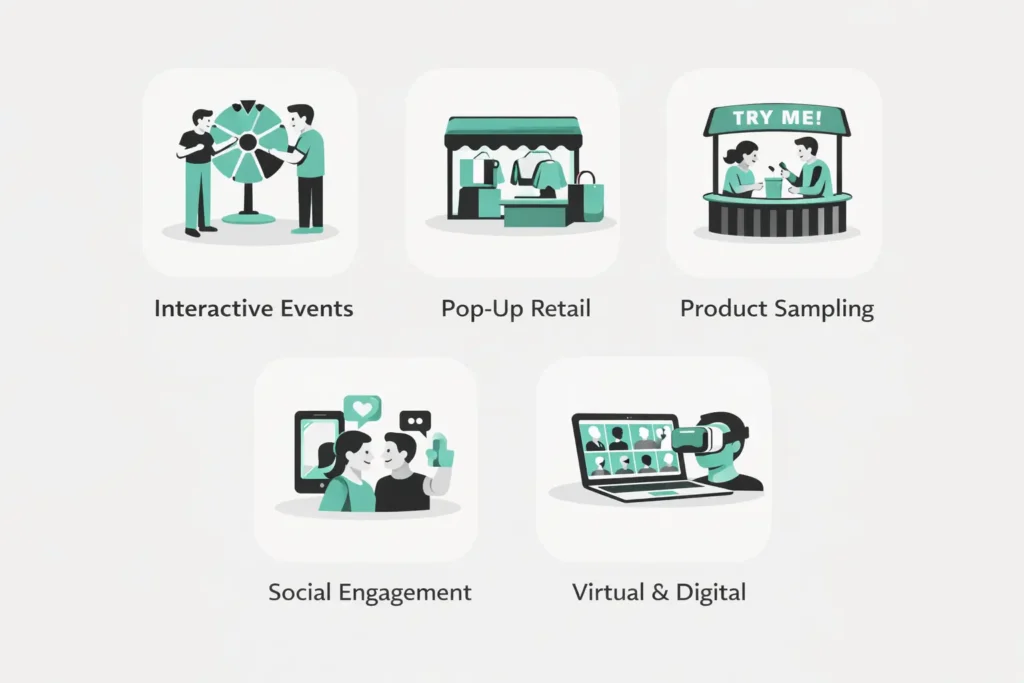 Full-service brand activation offerings including interactive events, pop-up retail, and digital experiences